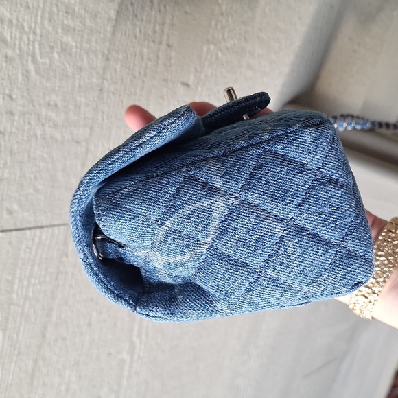Chanel interlocking CC denim mini flap bag nearly FULL SET - Picture 5 of 14